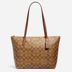 🅢🅞🅛🅓! COACH SIGNATURE TOP ZIP TOTE
